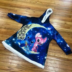 Like New Angel & Stitch Blue Galaxy Hoodie